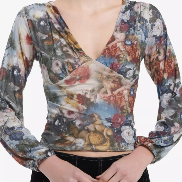 Hot Topic Almost Famous Renaissance Painting Girls Long-Sleeve Top M - Picture 1 of 7